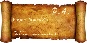 Payer András névjegykártya